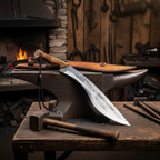 34cm Dövme Çelik Kukri - Ceviz Sap 5160 Karbon