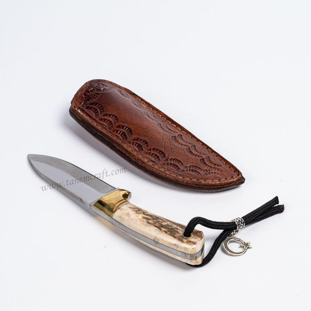 Geyik Boynuz Saplı Bushcraft Model 17 CM - Tanem Craft