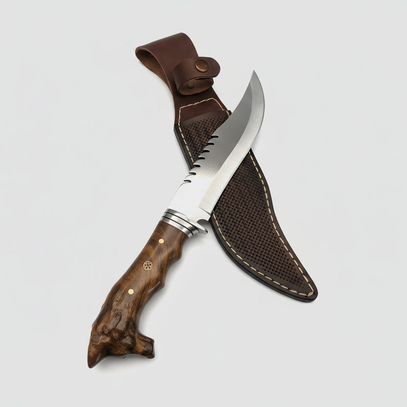 Kurt Başlı Tırtıklı Av ve Kamp Bicaği 33 CM