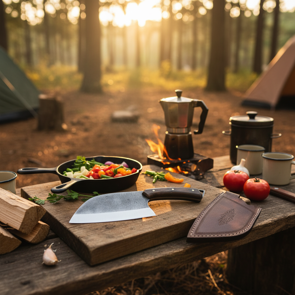 26.5 cm outdoor kamp bıçağı deri kılıflı