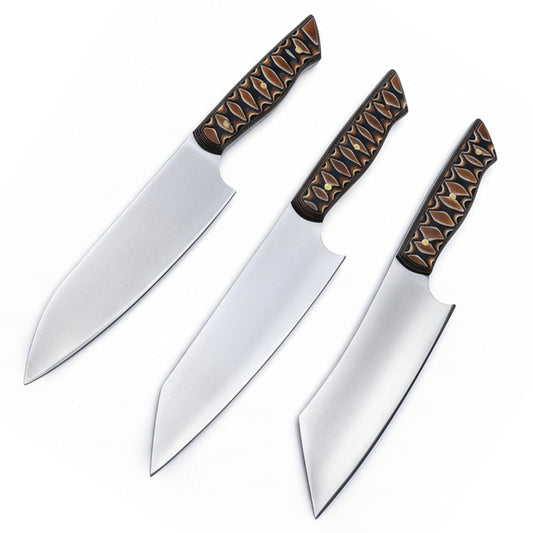 3'lü Şef Bıçağı Seti - İsveç Çeliği Werzalit Sap