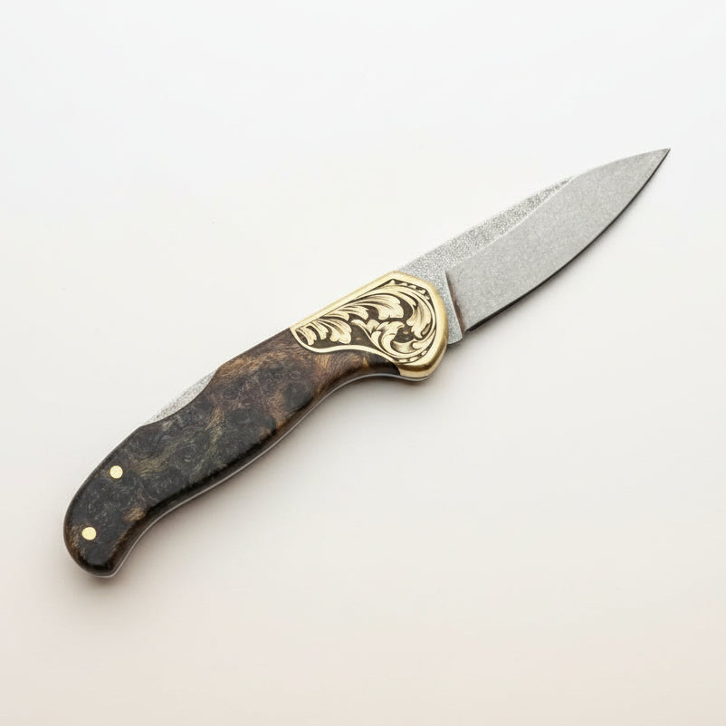 M390 Çelik Stabilize Sap 21 CM Gravür İşlemeli Model