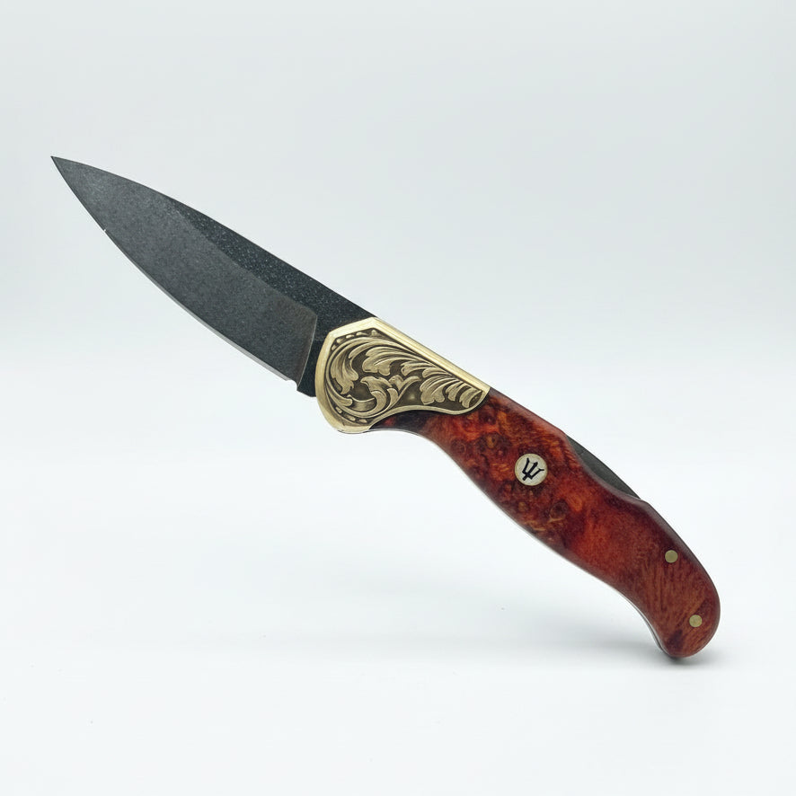 M390 Çelik Stabilize Sap 21 CM Gravür İşlemeli Model