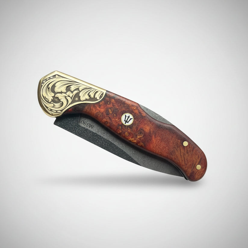 M390 Çelik Stabilize Sap 21 CM Gravür İşlemeli Model