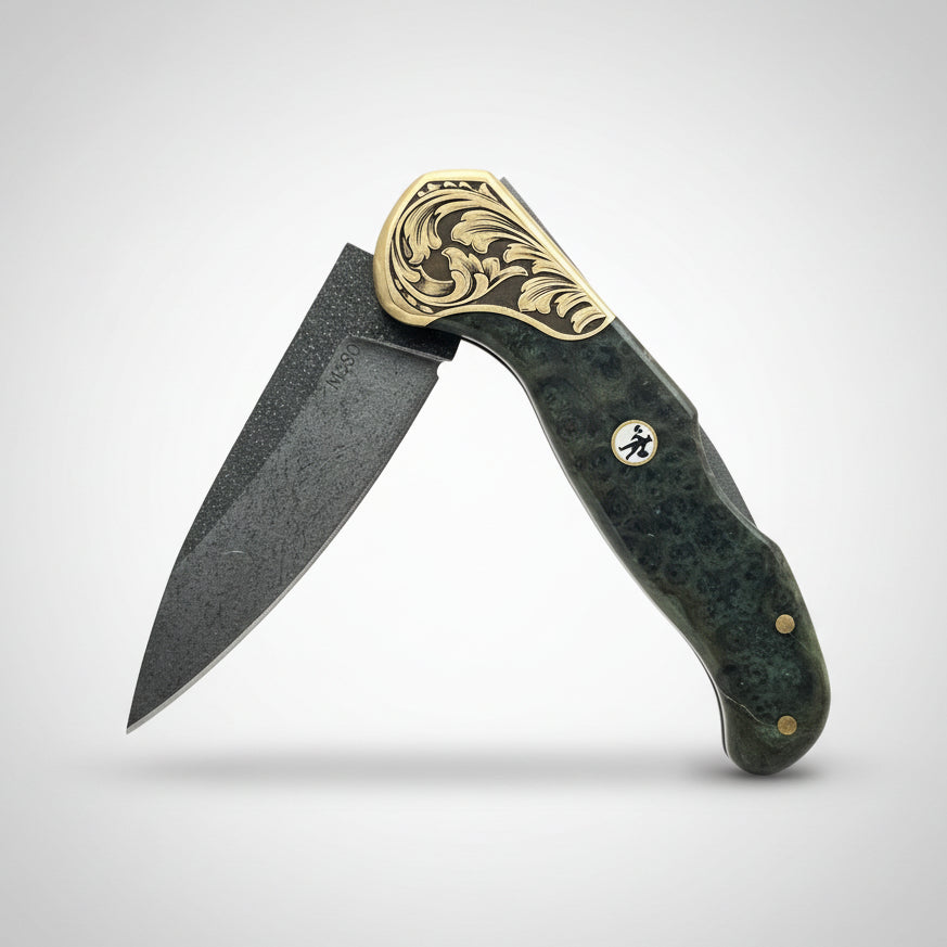 M390 Çelik Stabilize Sap 21 CM Gravür İşlemeli Model