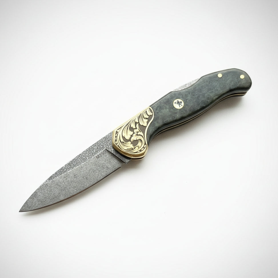 M390 Çelik Stabilize Sap 21 CM Gravür İşlemeli Model