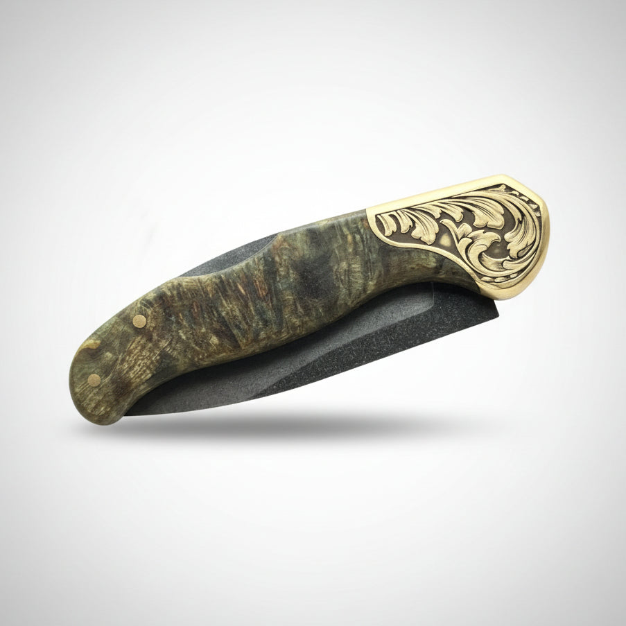 M390 Çelik Stabilize Sap 21 CM Gravür İşlemeli Model