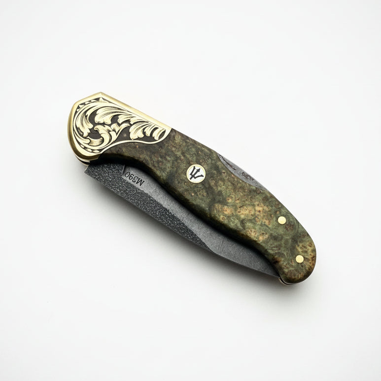 M390 Çelik Stabilize Sap 21 CM Gravür İşlemeli Model