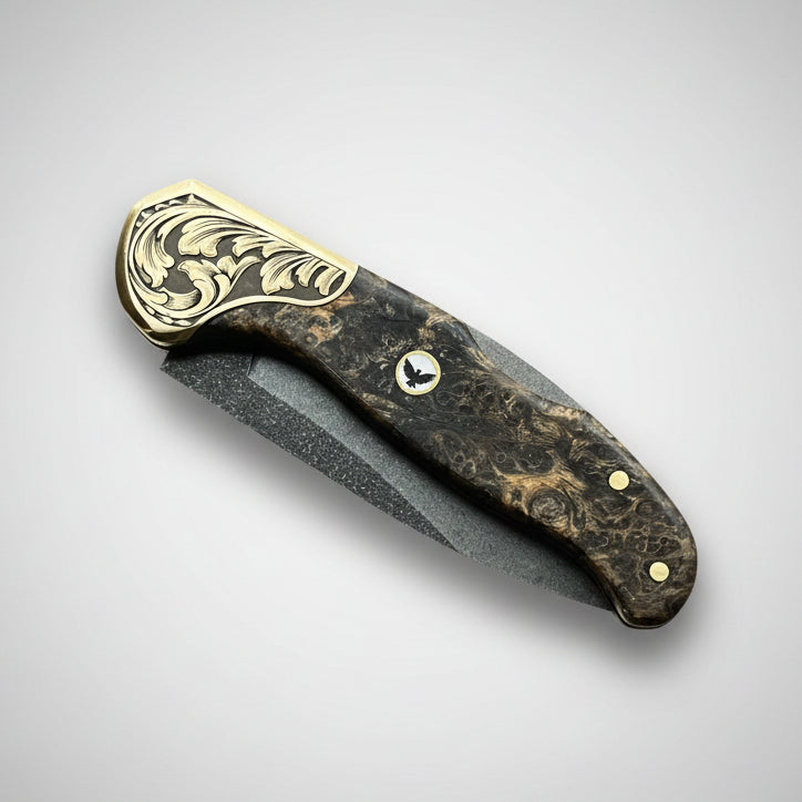 M390 Çelik Stabilize Sap 21 CM Gravür İşlemeli Model