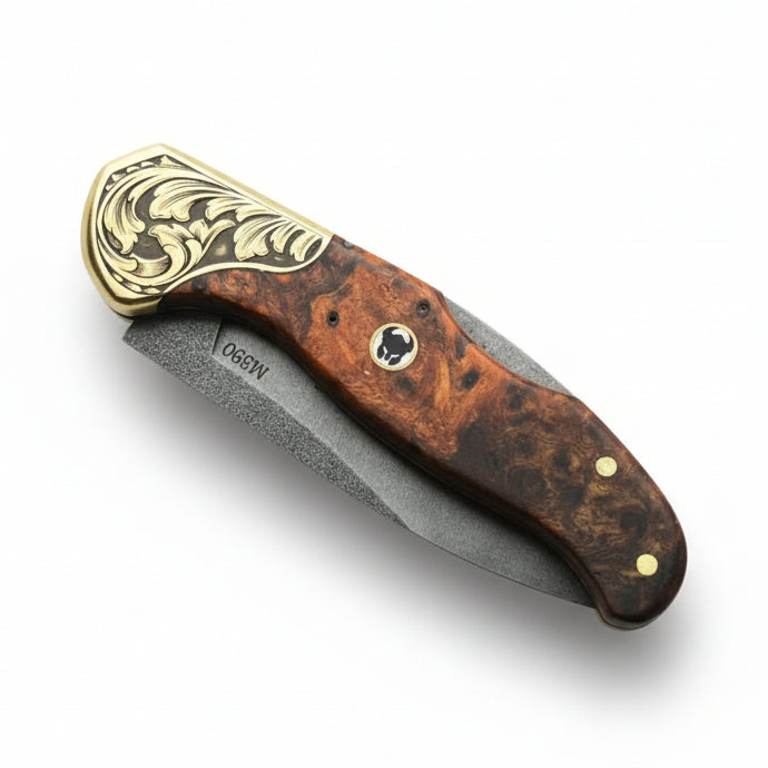 M390 Çelik Stabilize Sap 21 CM Gravür İşlemeli Model