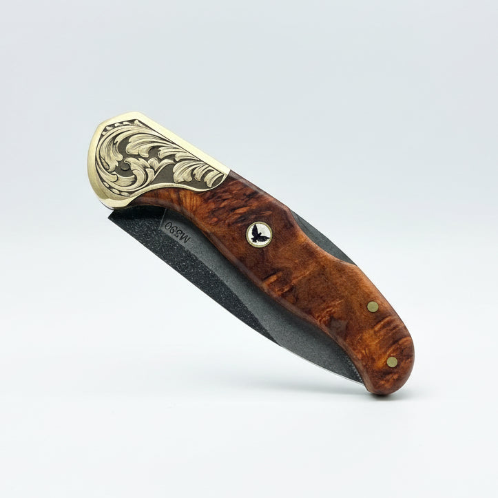 M390 Çelik Stabilize Sap 21 CM Gravür İşlemeli Model