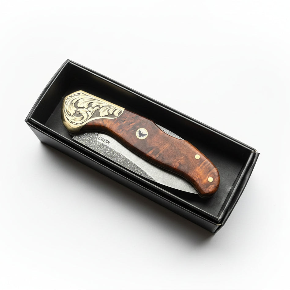 M390 Çelik Stabilize Sap 21 CM Gravür İşlemeli Model