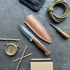 Dövme Çelik Ceviz Sap 24 CM bushcraft Kamp Bıçağı