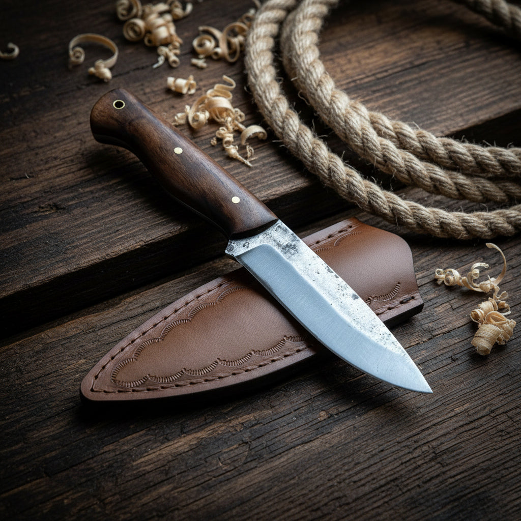 Dövme Çelik Ceviz Sap 24 CM bushcraft Kamp Bıçağı