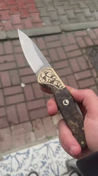 M390 Çelik Stabilize Sap 21 CM Gravür İşlemeli Model