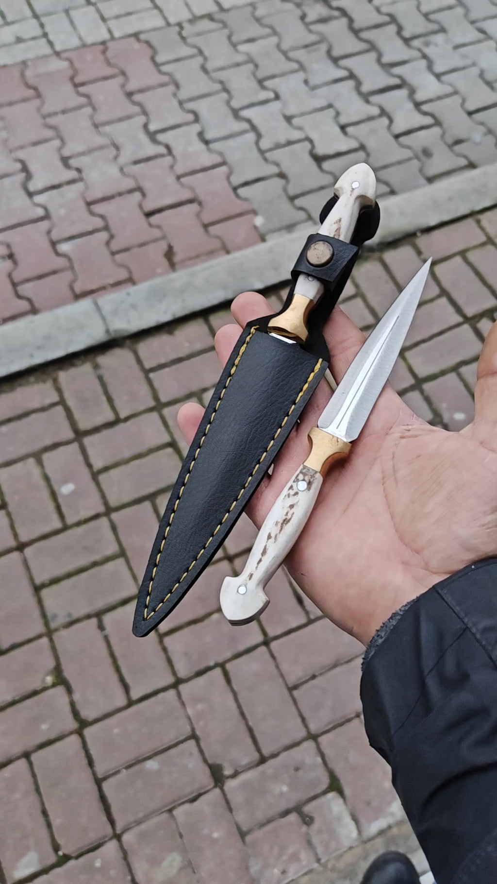 Geyik Boynuzu Sap Çerkes Model 20 CM Kamp Bıçağı