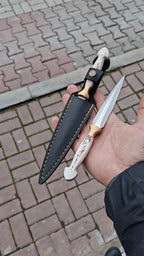 Geyik Boynuzu Sap Çerkes Model 20 CM Kamp Bıçağı