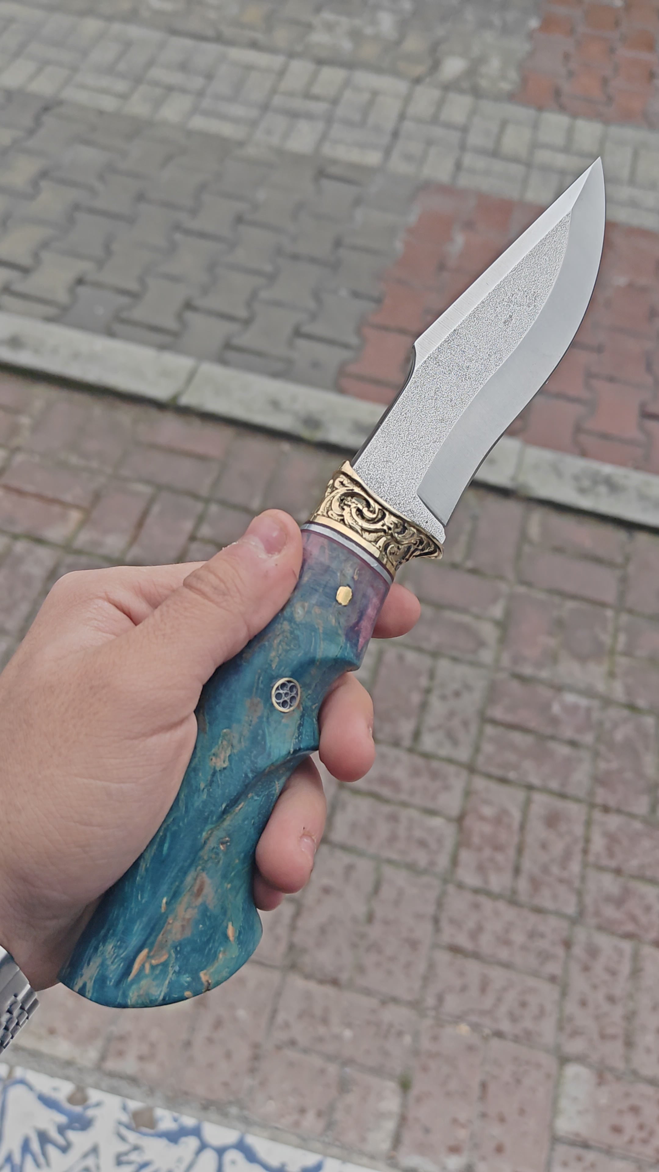 N690 Çelik Stabilize Saplı Pirinç Önlüklü Avcı Model 28.5 CM