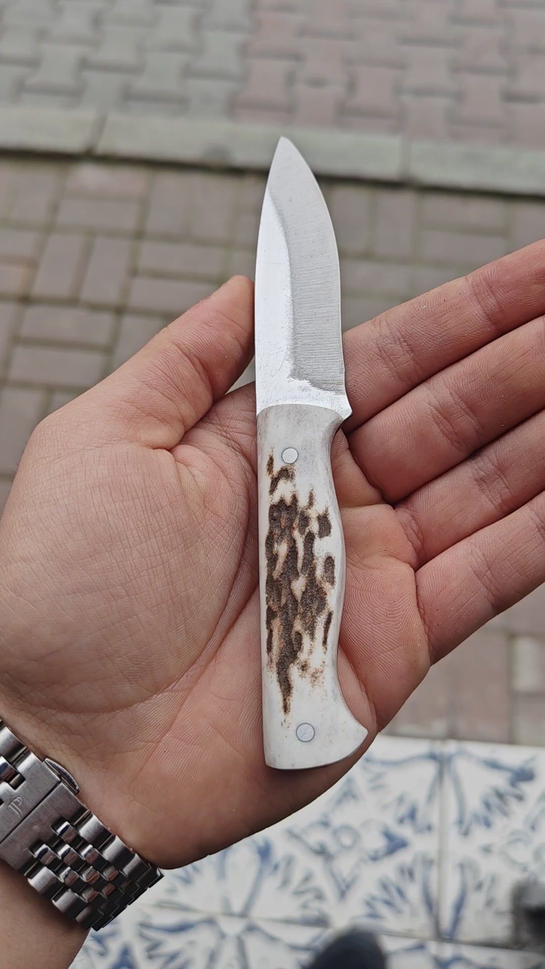 4116 Geyik Boynuzu Sap 15 CM Bushcraft Mini Kamp Bıçağı