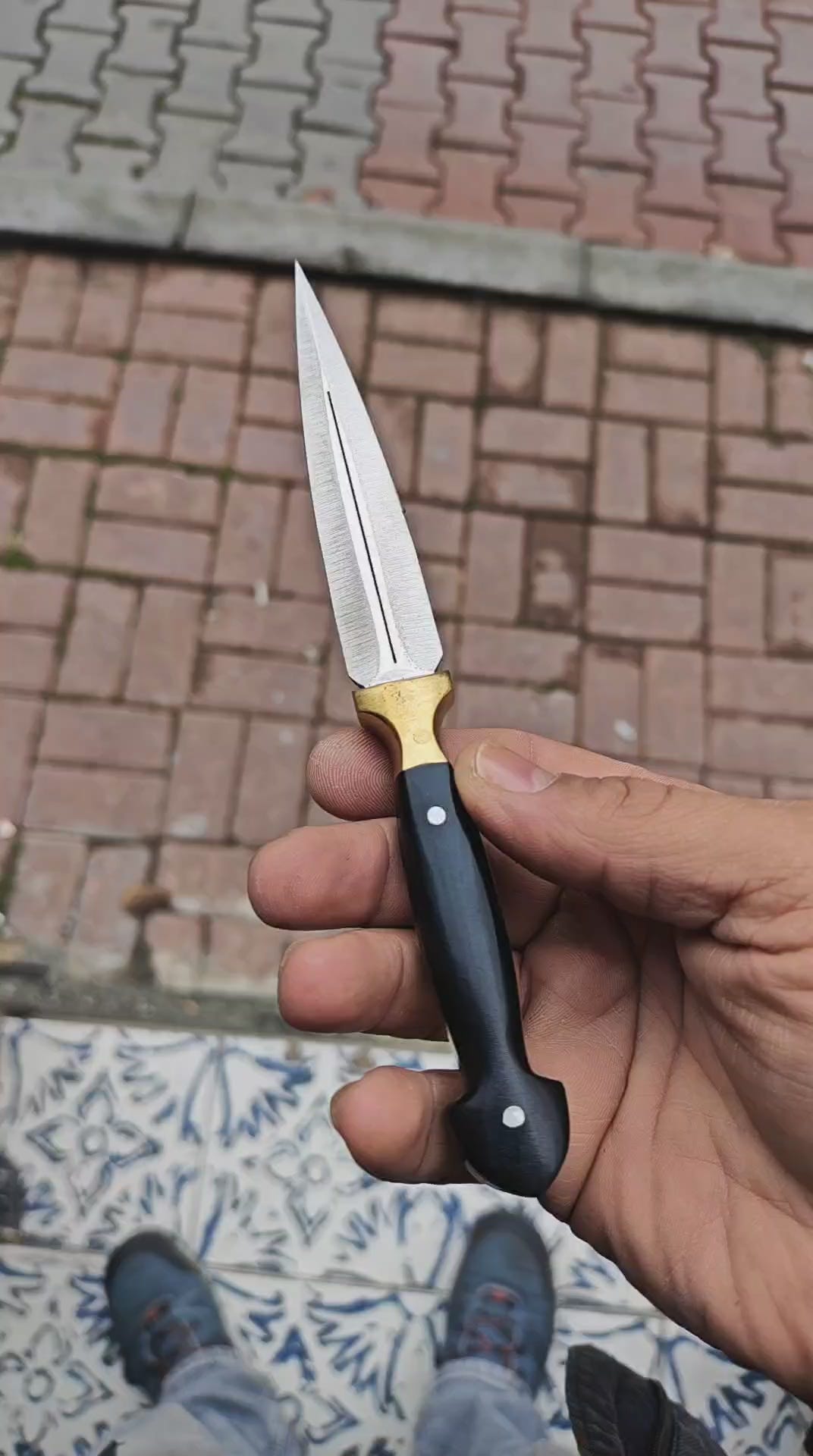 Koç Boynuzu Sap Çerkes Model 20 CM Kamp Bıçağı