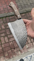 30 cm dövme çelik kamp bıçağı ceviz sap