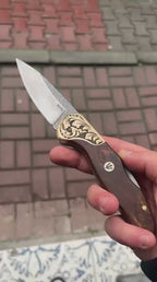 M390 Çelik Stabilize Sap 21 CM Gravür İşlemeli Model