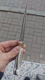 Geyik Boynuzu Sap Çerkes Model 23 CM Kamp Bıçağı