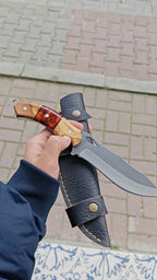 4034 Çelik Hibrit Sap Kamp Bıçağı – 25.5 cm Kırmızı Outdoor Bıçak