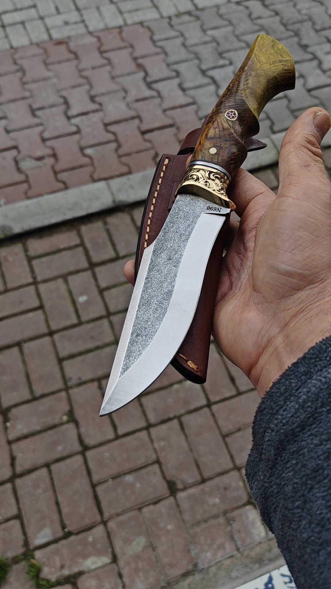 N690 Çelik Stabilize Saplı Pirinç Önlüklü Avcı Model 28.5 CM