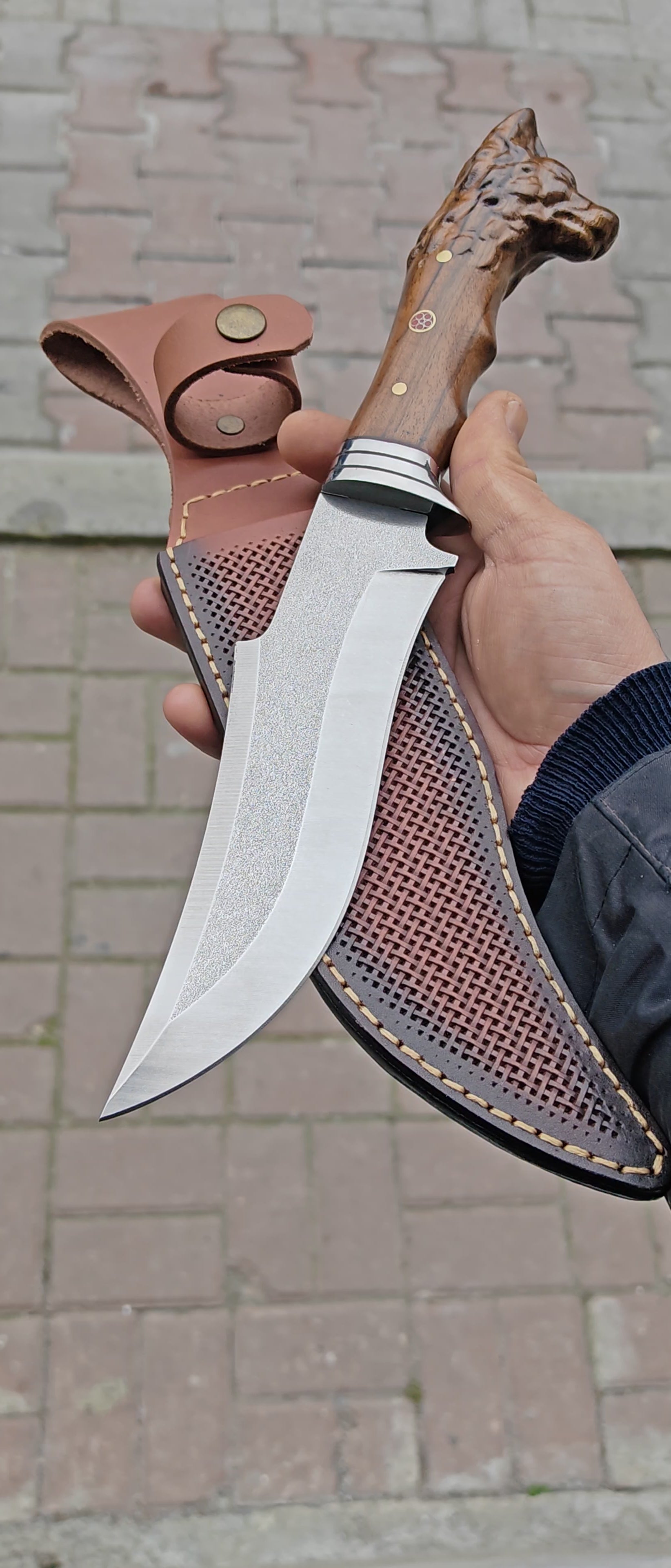 Kurt Başlı Yelkenli Av ve Kamp Bicaği 33 CM