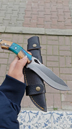 4034 Çelik Hibrit Sap Kamp Bıçağı – 25.5 cm Mavi Outdoor Bıçak