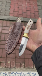 Geyik Boynuz Saplı Bushcraft Model 17 CM