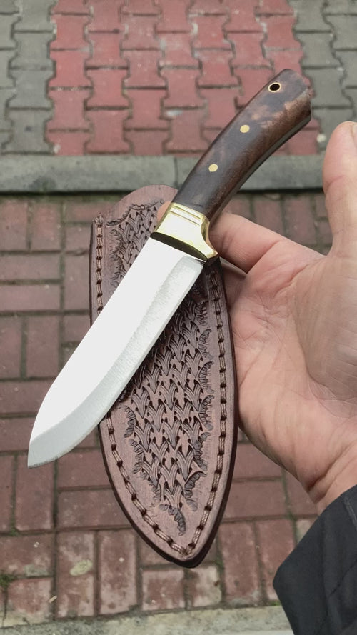 ceviz ağacı saplı kamp bıçağı 22 cm