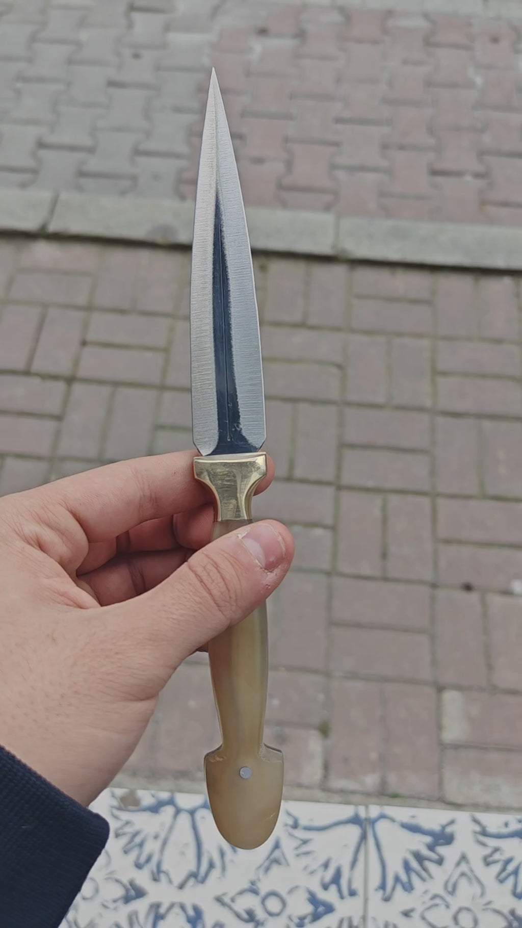 Koç Boynuzu Sap Çerkes Model 20 CM Kamp Bıçağı