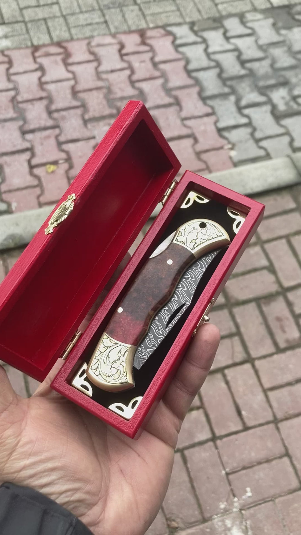 Damascus Çelik Stabilize Sap 19.5 CM Gravür İşlemeli Model