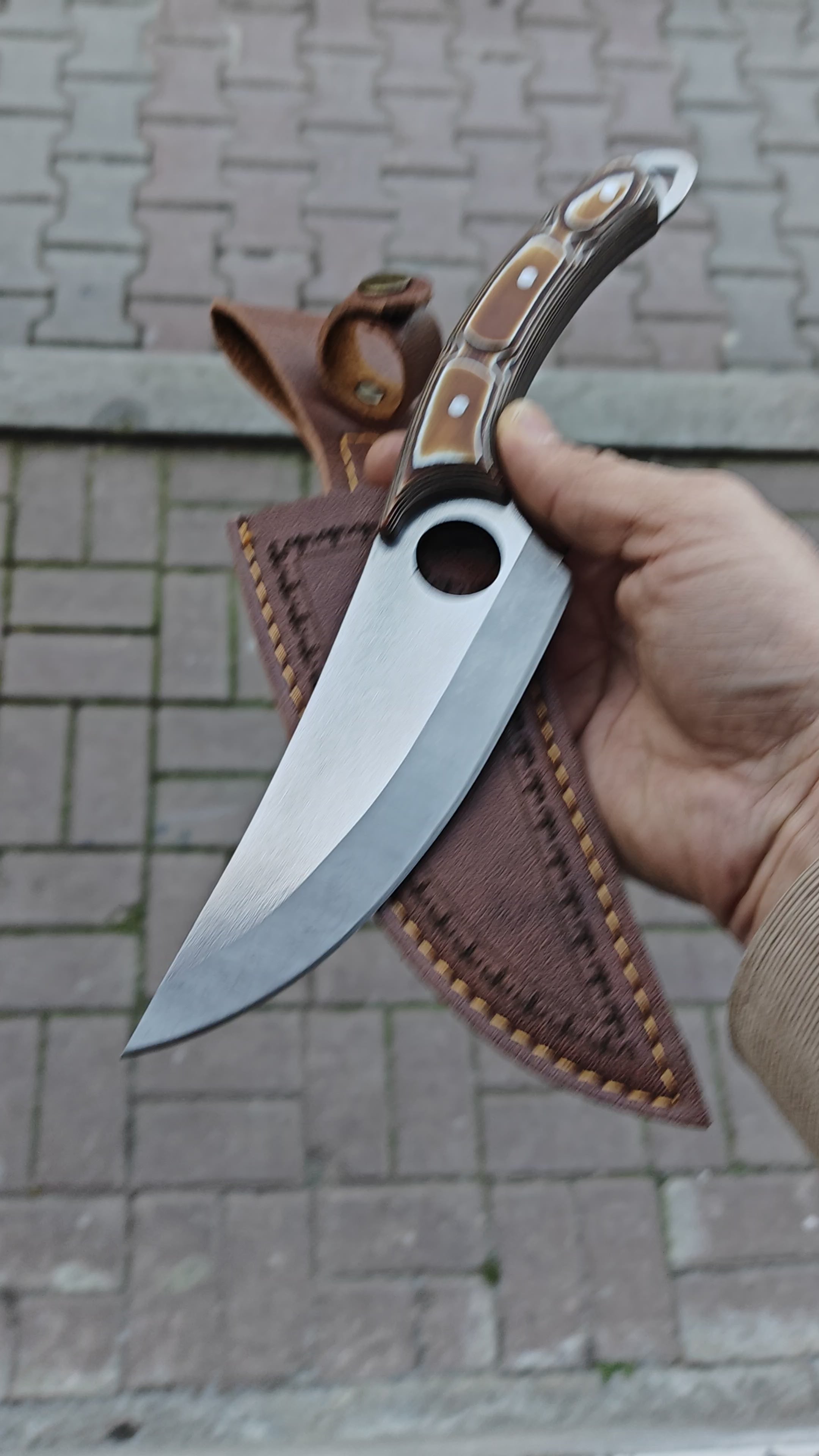 4034 Çelik Kamp Bıçağı – Verzalit Saplı 27 cm Viking Şef Bıçağı