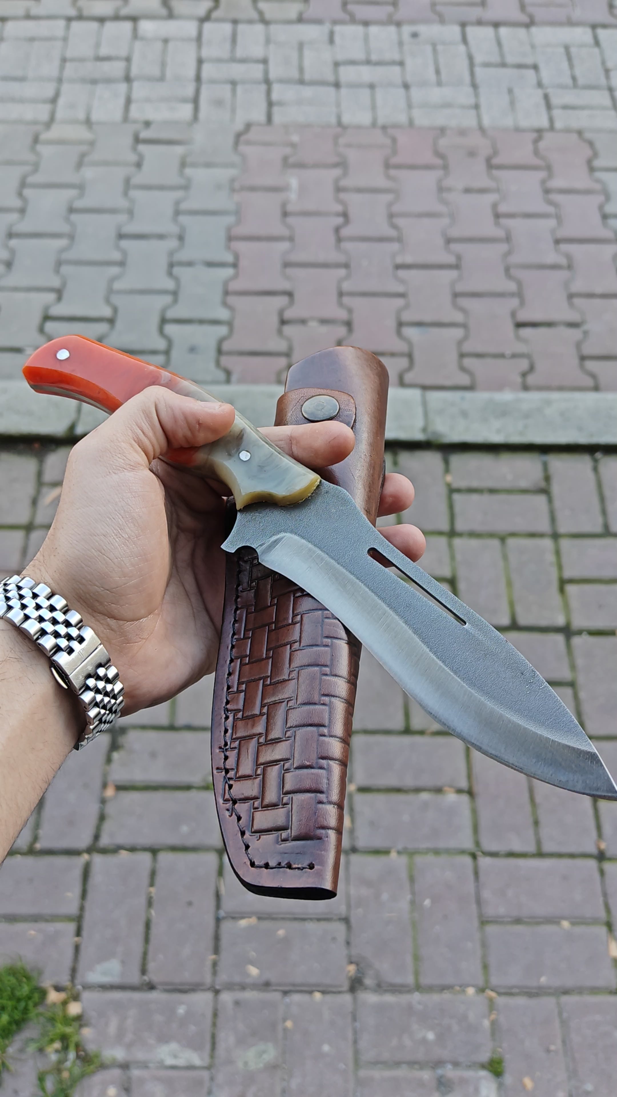 4116 Paslanmaz Çelik Epoksi Saplı 27 CM Kamp Bıçağı