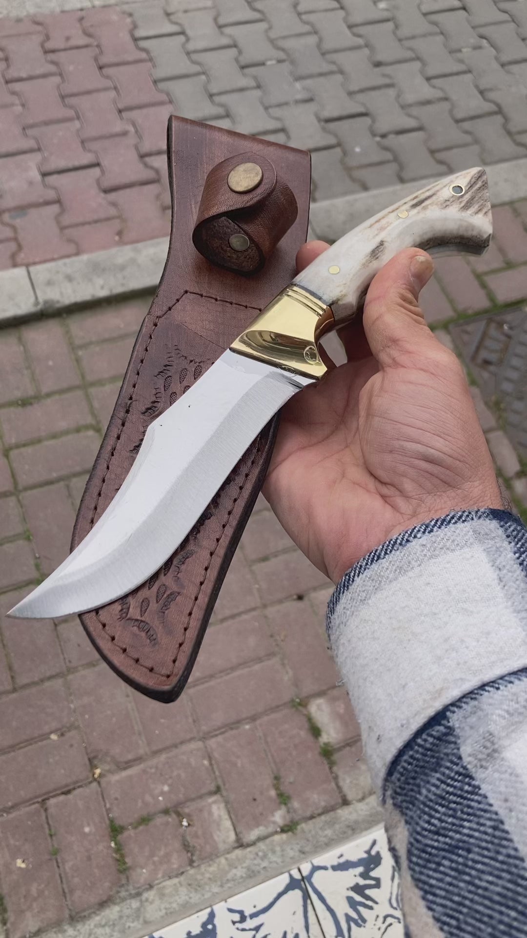 Geyik Boynuz Kabzeli Av Bıçağı