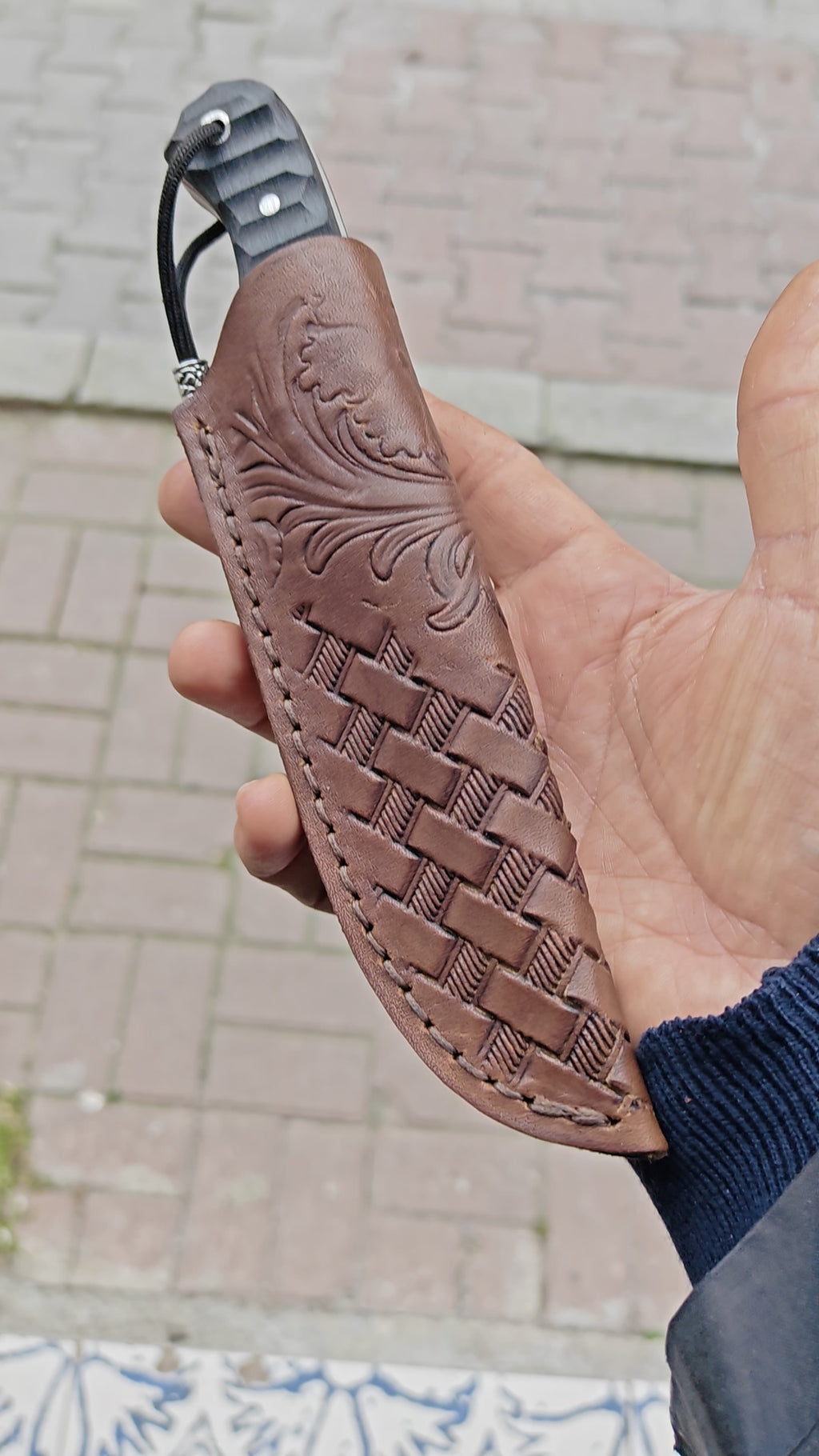50crv4 Çelik Kompakt Sap Siyah Krom Kaplama 19 CM Av ve Kamp Bıçağı