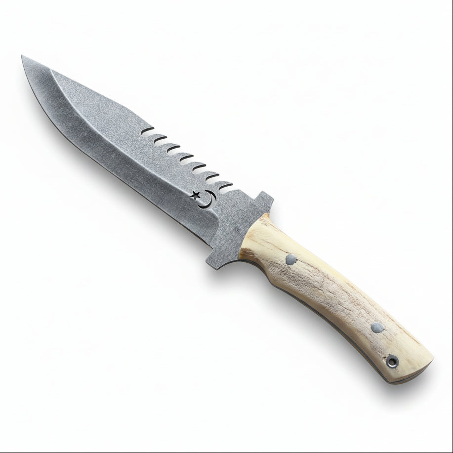 Geyik Boynuzu Sap Ay Yıldız 30.5 CM Outdoor Av Bıçağı