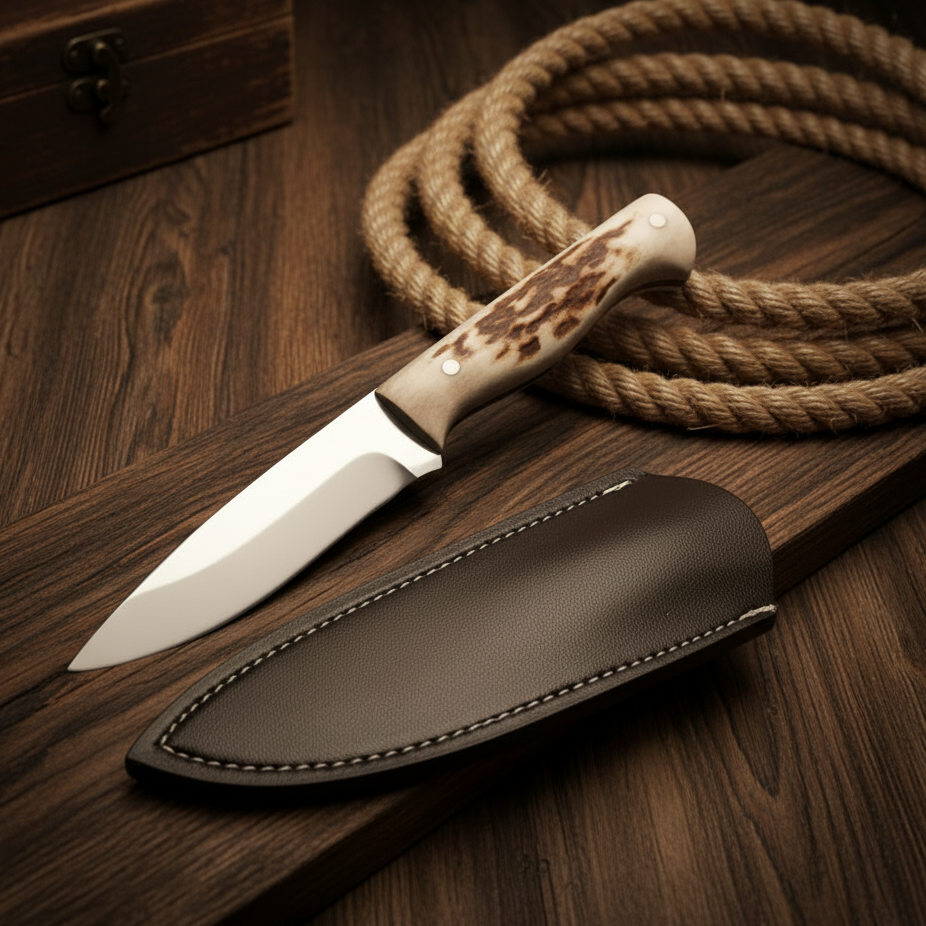 4116 Geyik Boynuzu Sap 15 CM Bushcraft Mini Kamp Bıçağı