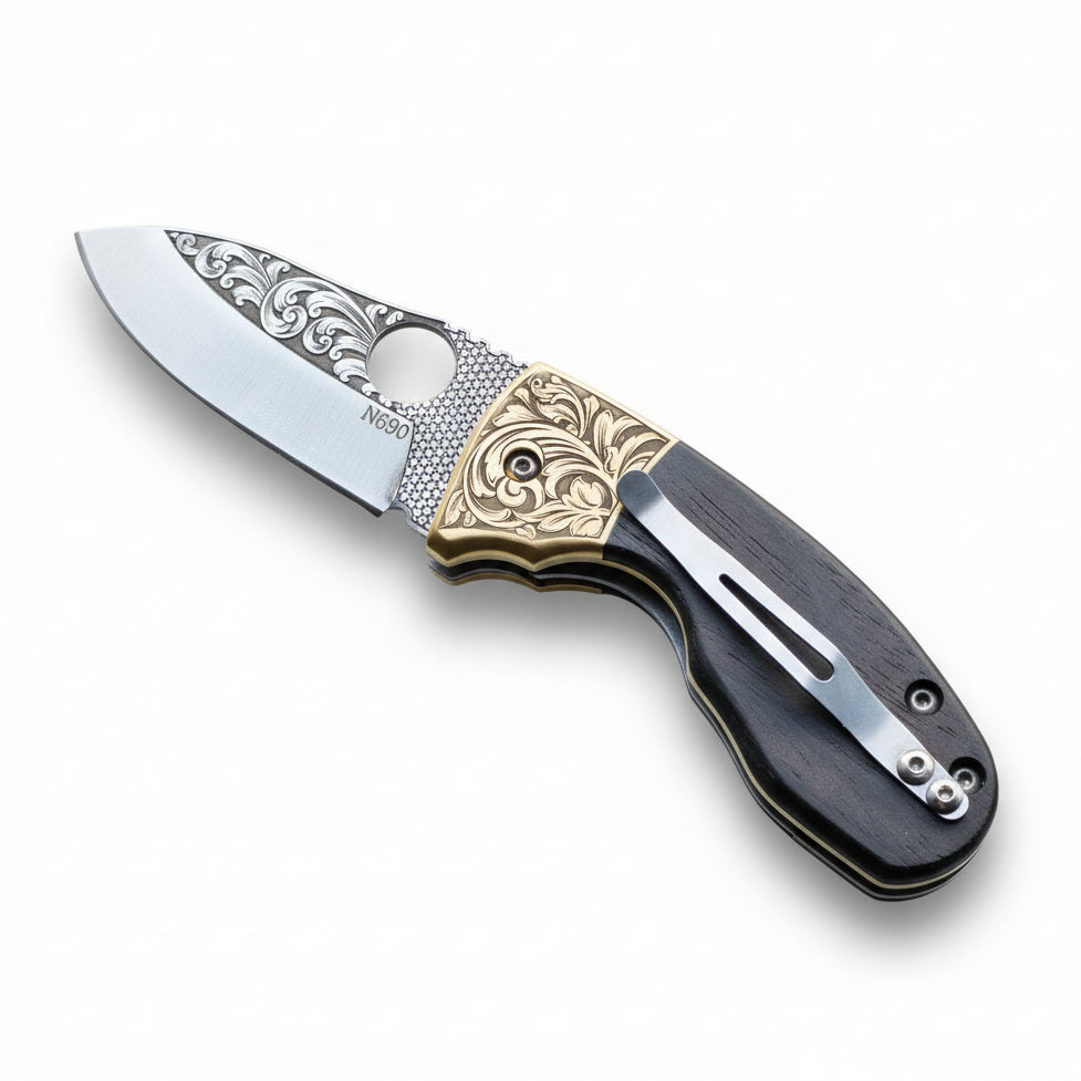 N690 Çelik 18 CM Balçak Gravür İşlemeli Naim Model