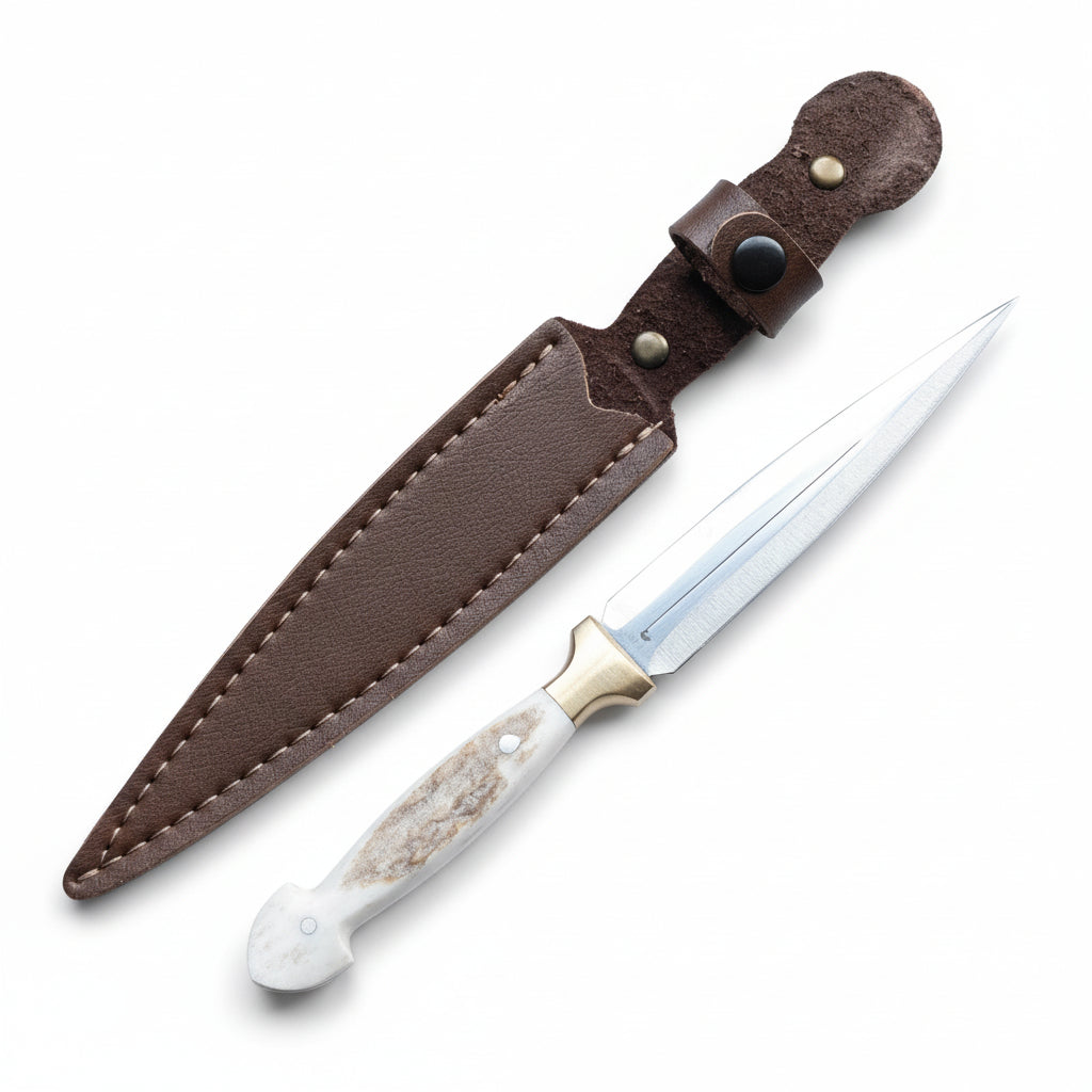 Geyik Boynuzu Sap Çerkes Model 23 CM Kamp Bıçağı