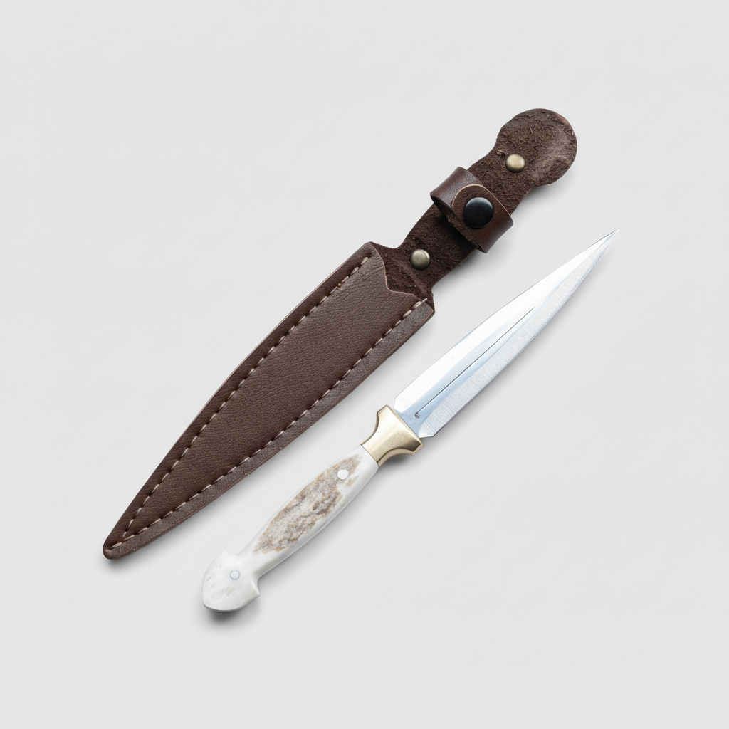 Geyik Boynuzu Sap Çerkes Model 23 CM Kamp Bıçağı