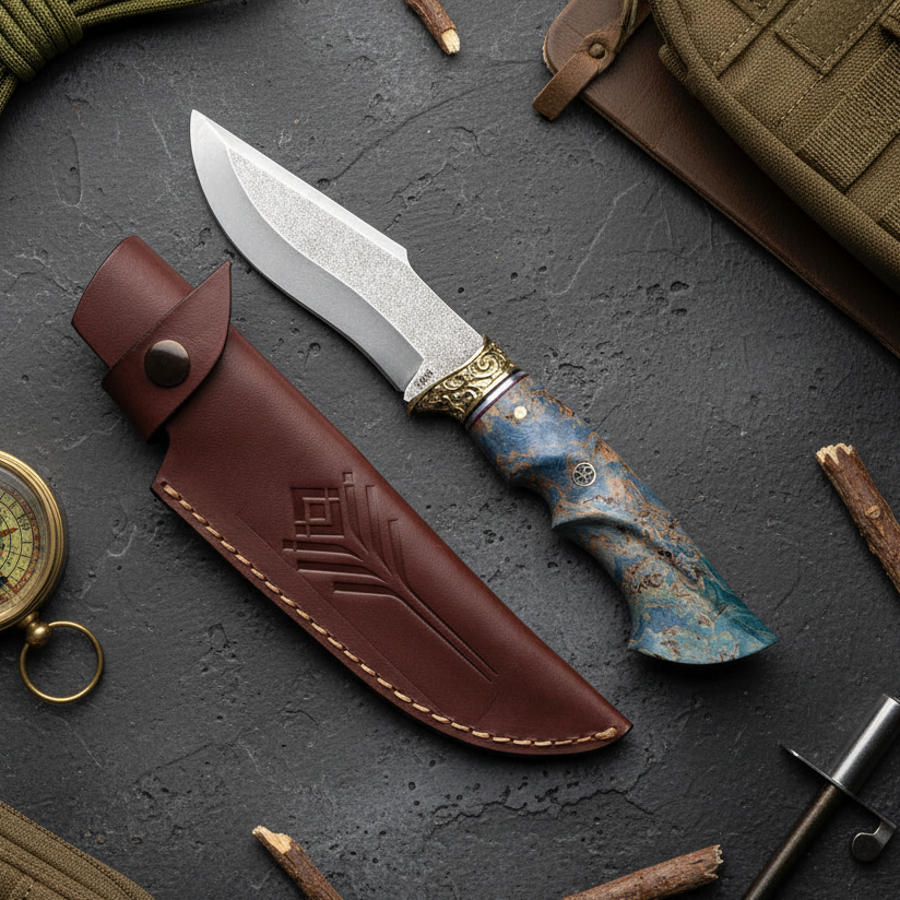 N690 Çelik Stabilize Saplı Pirinç Önlüklü Avcı Model 28.5 CM