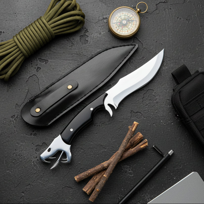 Yılan Figürlü Av Bıçağı – 32.5 cm Profesyonel Outdoor Bıçak