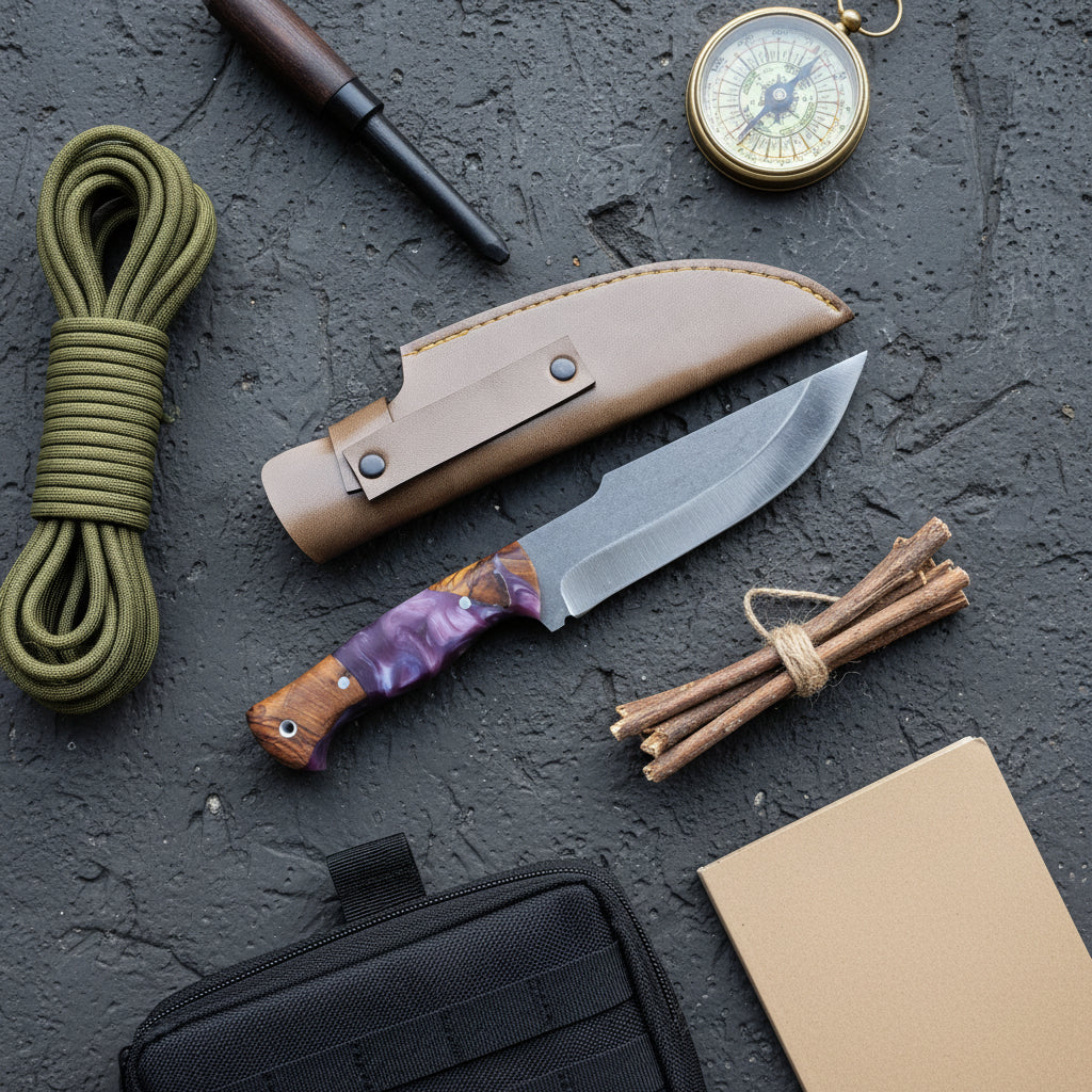 El Yapımı Outdoor Av Bıçağı – 24.5 cm Hibrit Sap El Yapımı Outdoor Bıçak