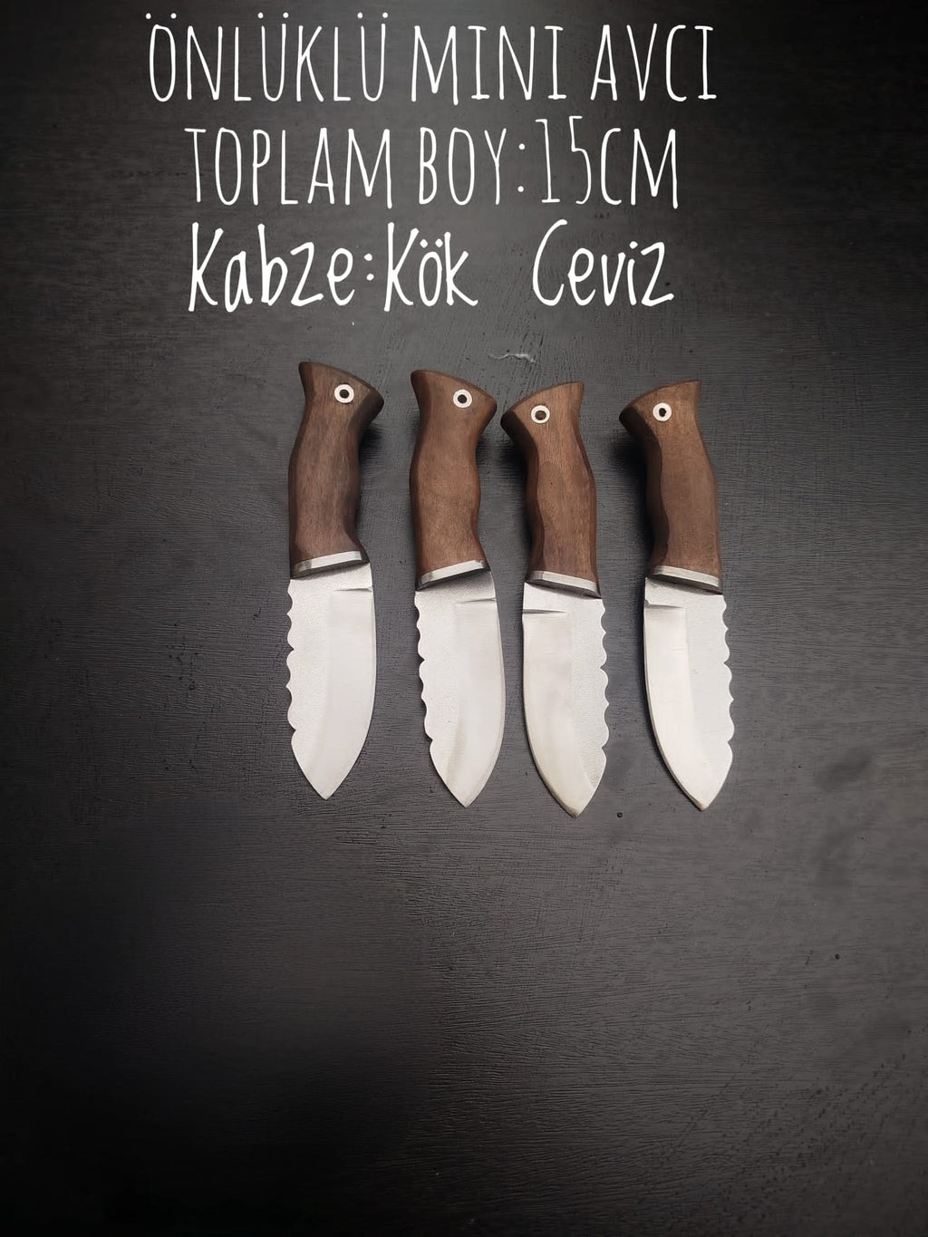 4034 Çelik Ceviz Sap 15 CM Bushcraft Kamp Bıçağı