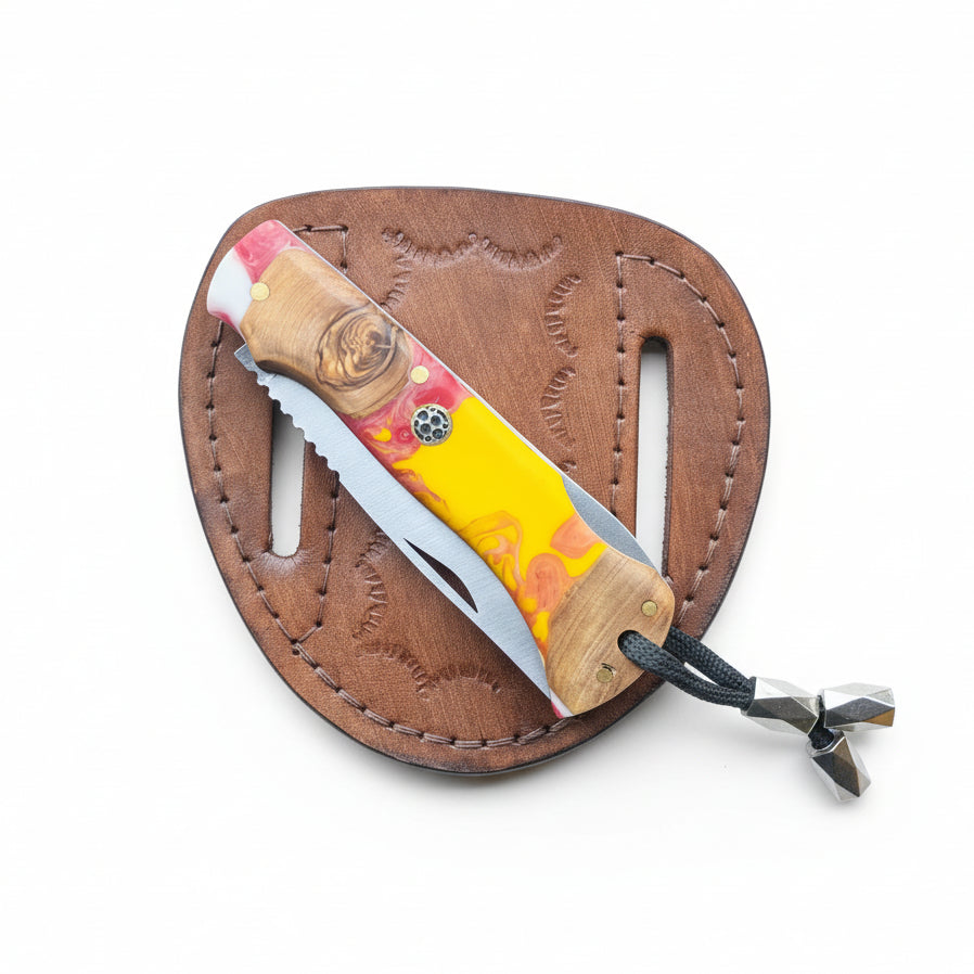 4116 Çelik Ceviz Ve Epoksi Hibrit Sap Katlanır Model - 20.5 Cm