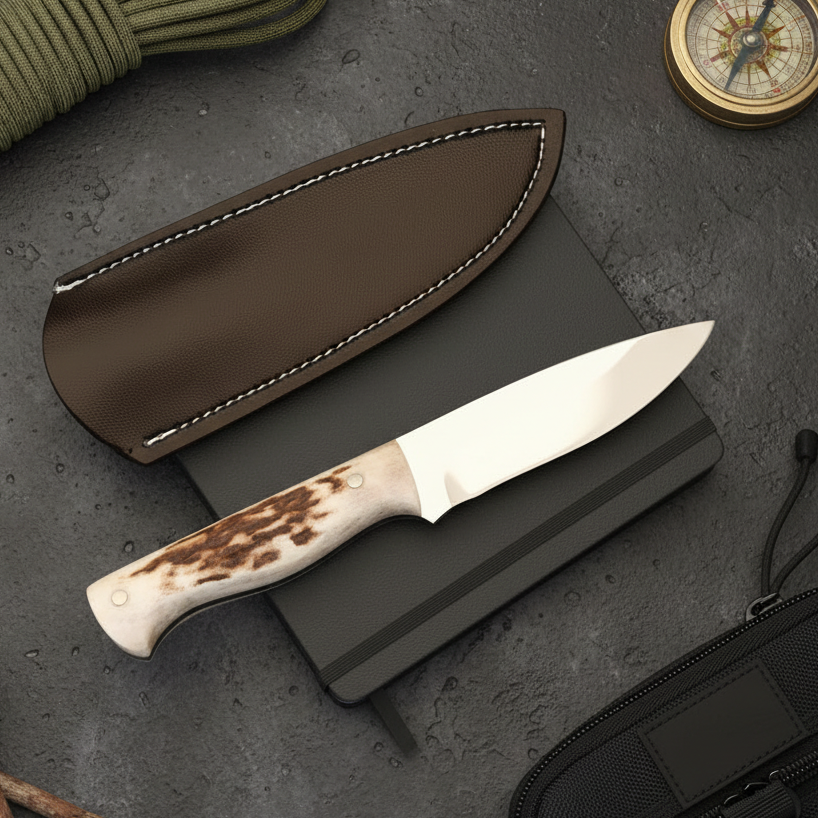 4116 Geyik Boynuzu Sap 15 CM Bushcraft Mini Kamp Bıçağı